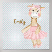 Poster Giraffe de Ballerina Whimsical (Devant)