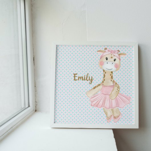 Poster Giraffe de Ballerina Whimsical