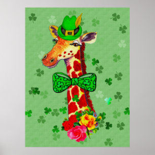 Poster Giraffe de la Fête de la Saint Patrick