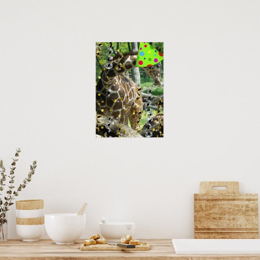 Poster Giraffe de l'animal du parti (Cuisine)
