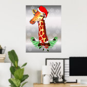 Poster Giraffe de Noël (Bureau à domicile)