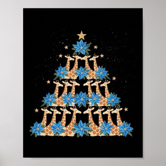 Poster Giraffe de Noël Amateurs de girafe Noël Noël Ho (Devant)