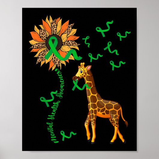 Poster Giraffe de sensibilisation à la santé mentale tena (Devant)
