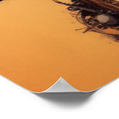 Poster Giraffe de Steampunk orange, (Coin)