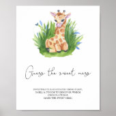 Poster Giraffe - devinez le jeu de gâteau sucré (Devant)