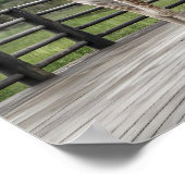 Poster Giraffe élégante et paire d'éléphants sur pont en  (Coin)