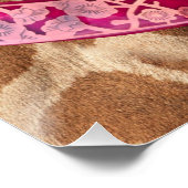 Poster Giraffe en casquette rose étincelant (Coin)