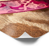 Poster Giraffe en casquette rose étincelant (Coin)