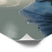 Poster Giraffe en haut du chapeau et de la veste (Coin)