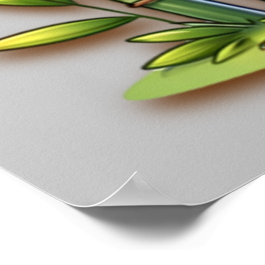 Poster Giraffe et Panda Nom monogrammé | (Coin)