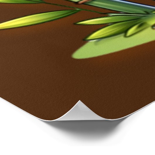 Poster Giraffe et Panda Nom monogrammé | (Coin)