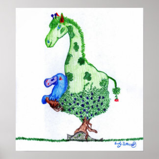 Poster Giraffe et Platypus