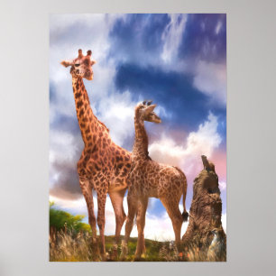 Poster Giraffe Family MOMMY ÉTAIS-JE JAMAIS SI PETIT ?