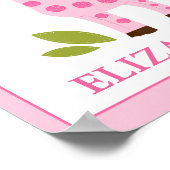 POSTER GIRAFFE FILLE ROSE MIGNON IMPRIMÉ NOM PERSONNALISÉ (Coin)