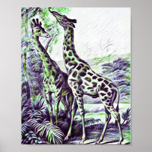 Poster Giraffe forestière