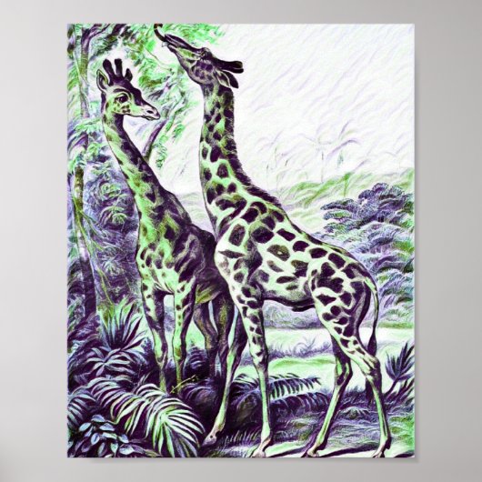 Poster Giraffe forestière (Devant)