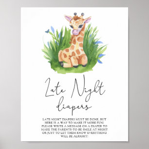 Poster Giraffe \ Jeu de couches de nuit