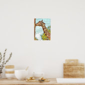 Poster Giraffe Kiss (Cuisine)