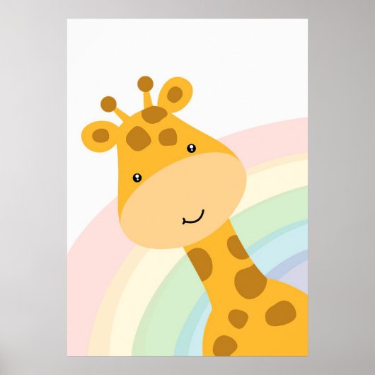 Poster Giraffe Lover Cute Giraffe Peeking (Devant)