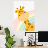 Poster Giraffe Lover Cute Giraffe Peeking (Bureau à domicile)