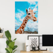 Poster Giraffe Lover Giraffe Art Aquarelle (Bureau à domicile)