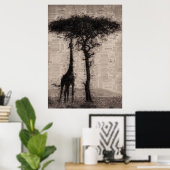 Poster Giraffe Lover Giraffe Newspaper Art (Bureau à domicile)