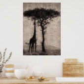 Poster Giraffe Lover Giraffe Newspaper Art (Cuisine)