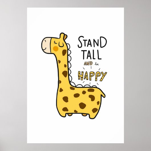Poster Giraffe Lover Giraffe Stand Haut (Devant)