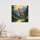 Poster Giraffe majestueuse dans la nature Peinture de la  (Cuisine)