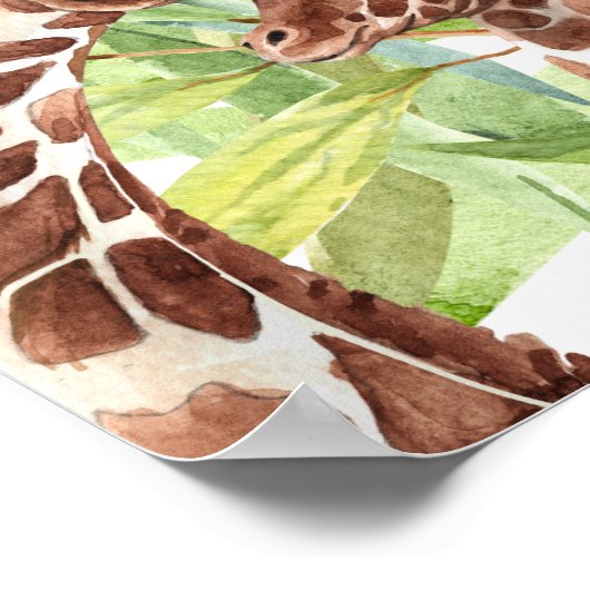 Poster Giraffe Maman & Bébé (Coin)