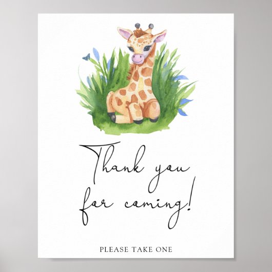 Poster Giraffe \ Merci pour venir (Devant)