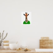 Poster Giraffe mignonne portant un pull vert imprimé (Cuisine)