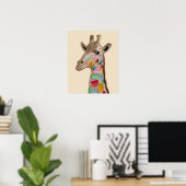 Poster Giraffe multicolore (Bureau à domicile)