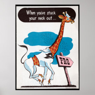 Poster Giraffe Non-Identifié Photos Vintages Ancien Pict