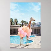 Poster Giraffe Palm Springs Art Print, Giraffe avec (Devant)