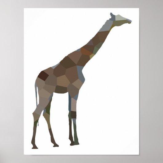 Poster Giraffe patchwork (Voorkant)