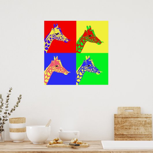 Poster Giraffe Pop Art (Cuisine)