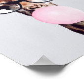 POSTER GIRAFFE PORTANT DES VERRES SOUFFRANT UN BUBBLEGUM  (Coin)