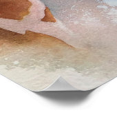 Poster Giraffe Portrait Animal Aquarelle 16x20 (Coin)