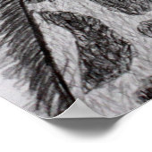 Poster Giraffe Portrait crayon croquis dessin art imprime (Coin)