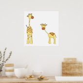 Poster Giraffe pour adultes et bébés. Dessin (Cuisine)