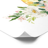 Poster Giraffe, Safari, Fleurs roses, Nourriture pour fil (Coin)