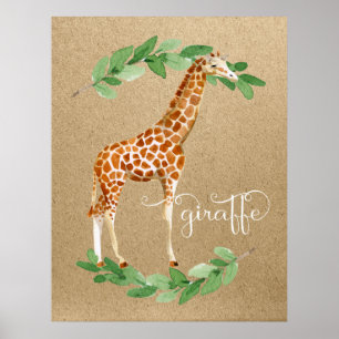 Poster Giraffe Safari Gender Neutral Nursery Art