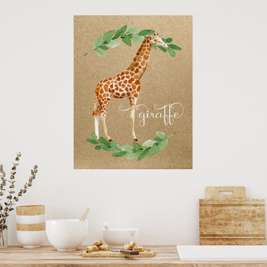Poster Giraffe Safari Genre Neutral Nursery Art (Cuisine)