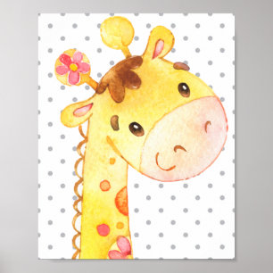 Poster Giraffe Safari Jungle Cute Baby Nursery Cadeau