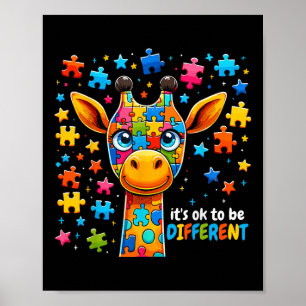 Poster Giraffe Sensibilisation sur l'autisme C'Est Ok D'Ê