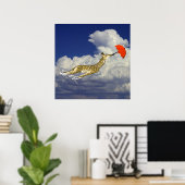 Poster Giraffe Whimsical Parapluie S'envoler avec moi Pos (Bureau à domicile)