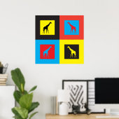 Poster Giraffes colorées (Bureau à domicile)