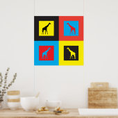 Poster Giraffes colorées (Cuisine)