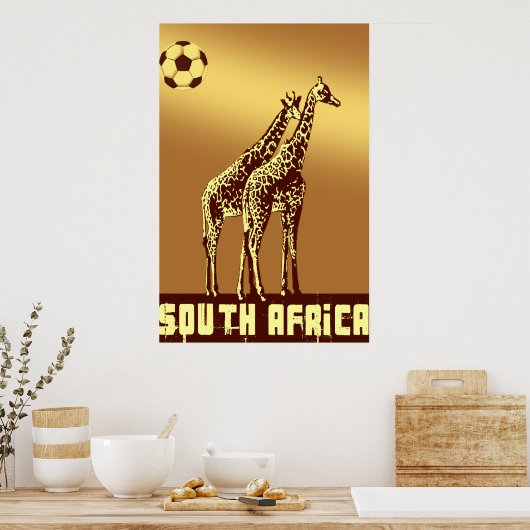 Poster Giraffes Coucher de soleil Afrique du Sud World So (Cuisine)